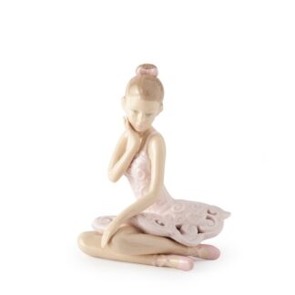 Ballerina seduta porcellana 15cm rosa - HERVIT